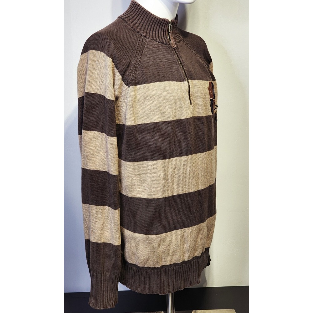 Disney Store Grumpy Crest 1/4 Zip Sweater Mens Large Brown Embroidered Pullover - Picture 5 of 11